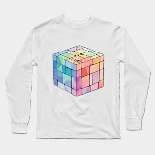 Rubic Cube Pastel shades Shadow Silhouette Anime Style Collection No. 374 Long Sleeve T-Shirt